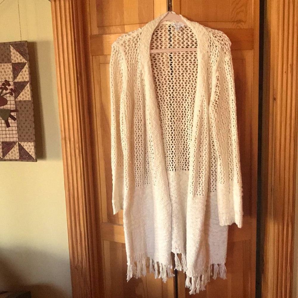 NWOT Skinny Girl crocheted open cardigan